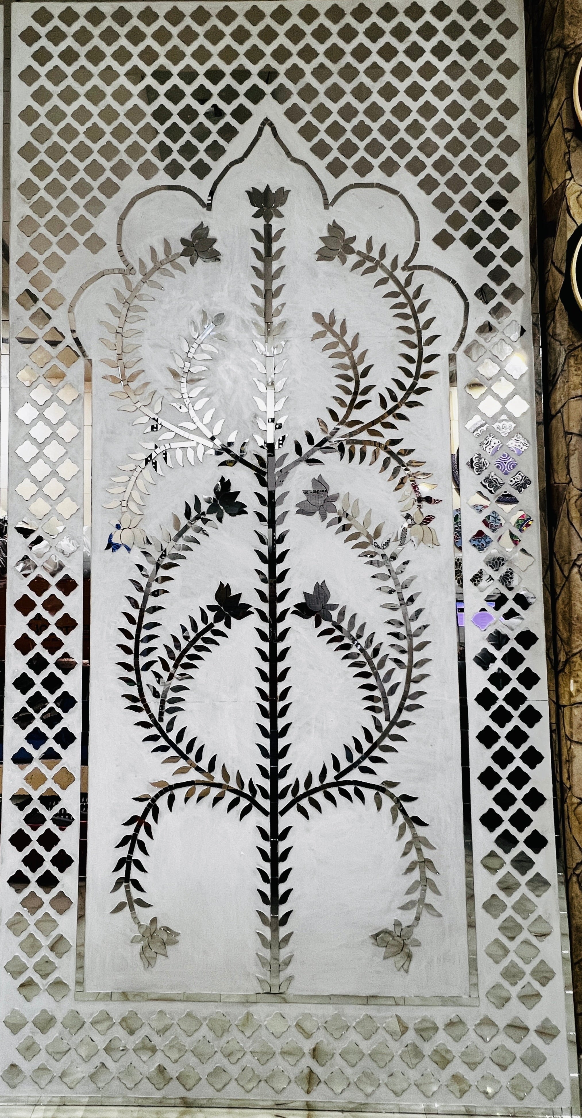 Fancy silver Flower shape Panel mirror For Event-1296 (Only Mirror)