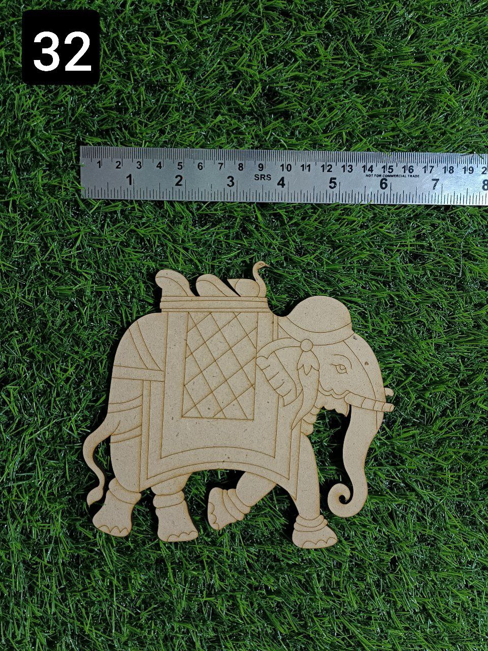 MDF Premarked elephant cutout-32