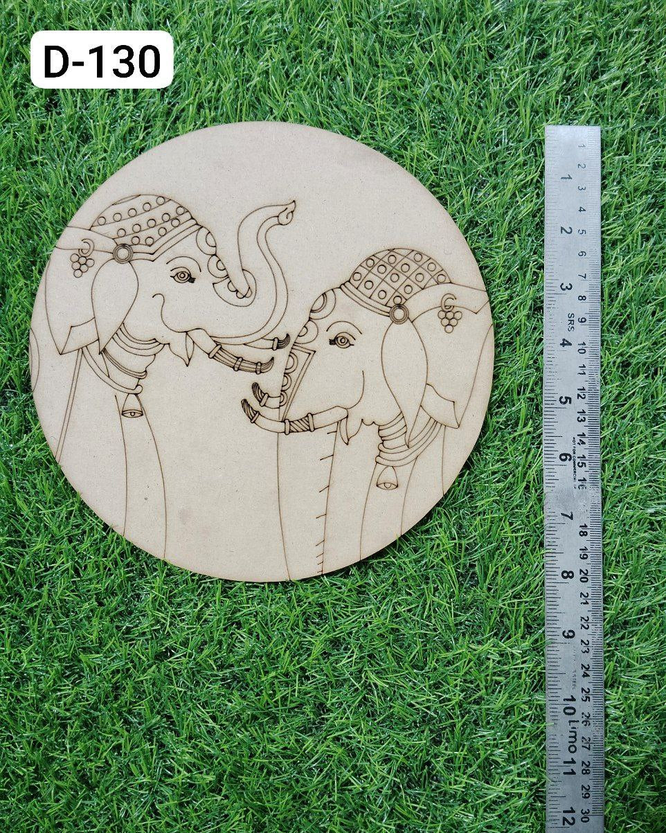 MDF Premarked Round Elephant shape-130